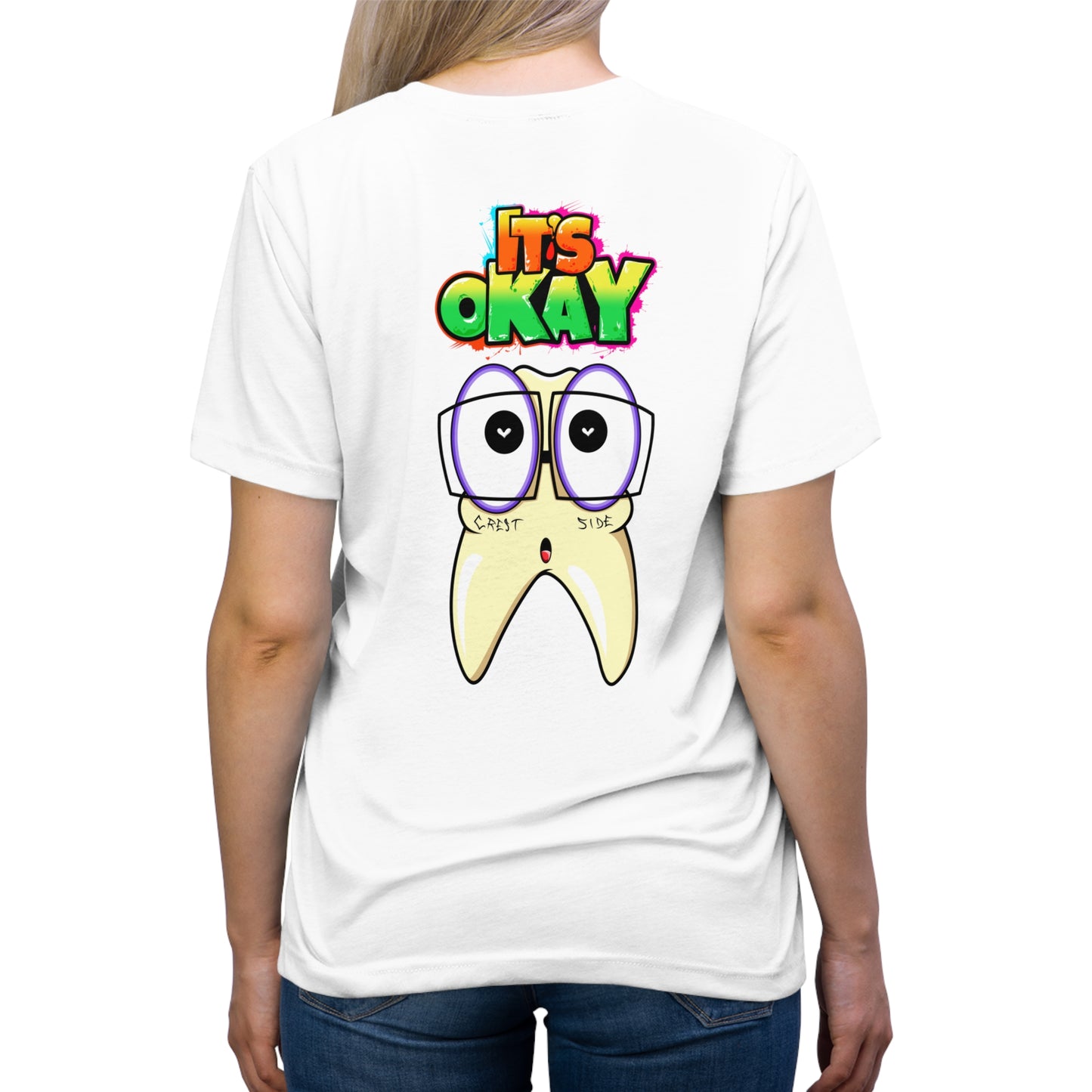 It's Okay Unisex Triblend Tee with Timmi The Tooth