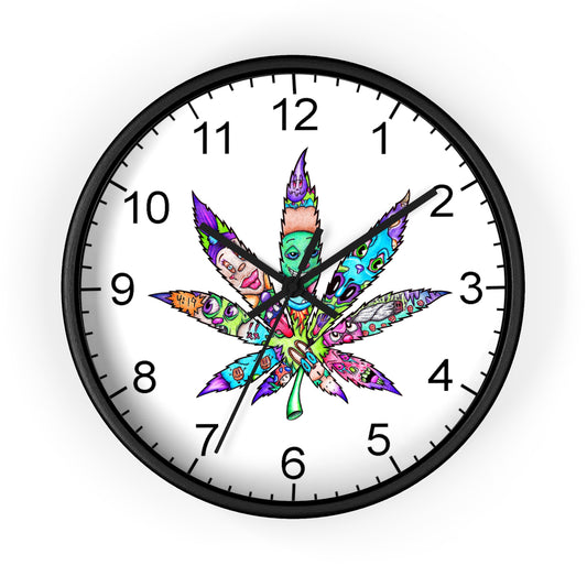 Cannabis leaf Wall Clock