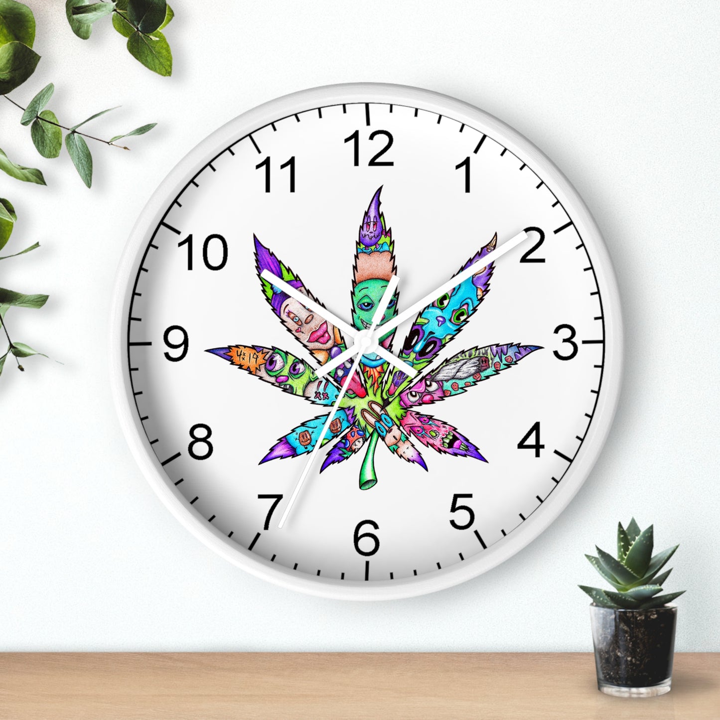 Cannabis leaf Wall Clock