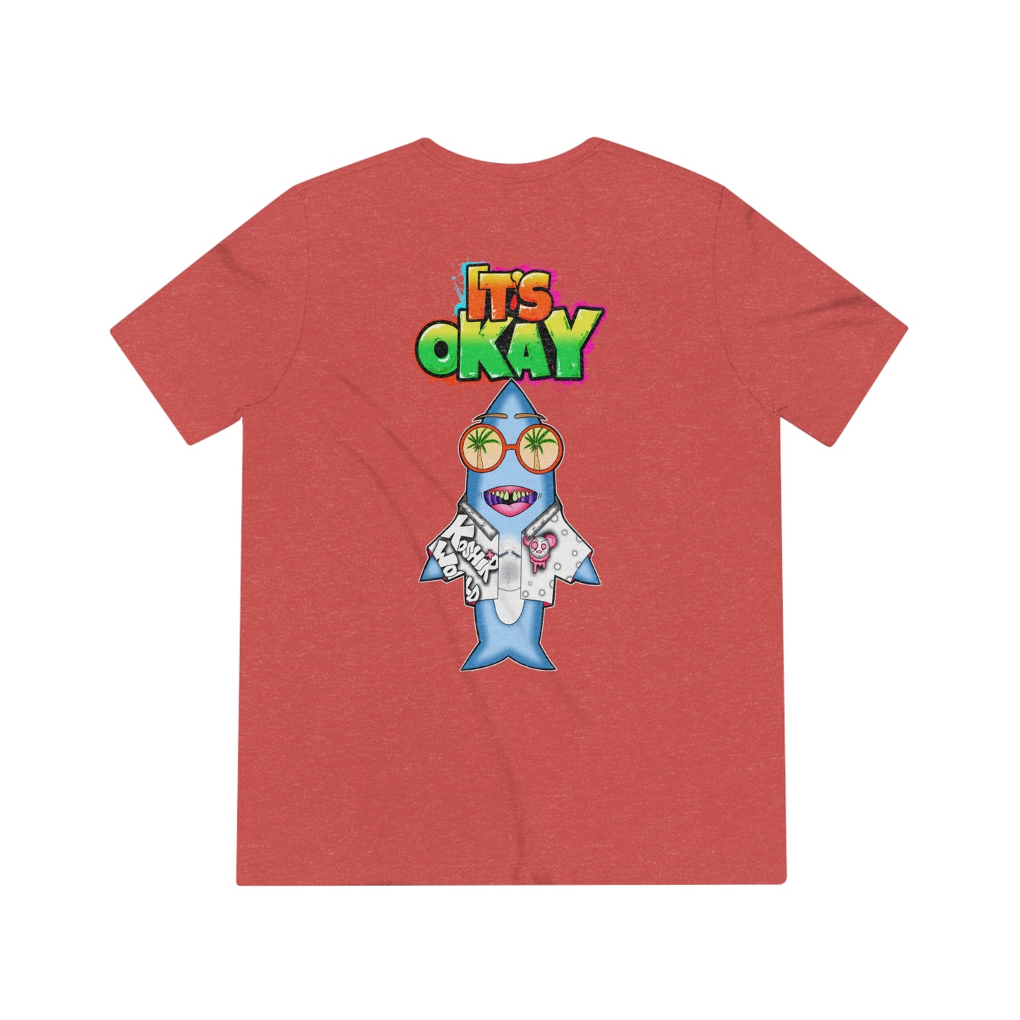 It's Okay Unisex Triblend Tee with Jawbo