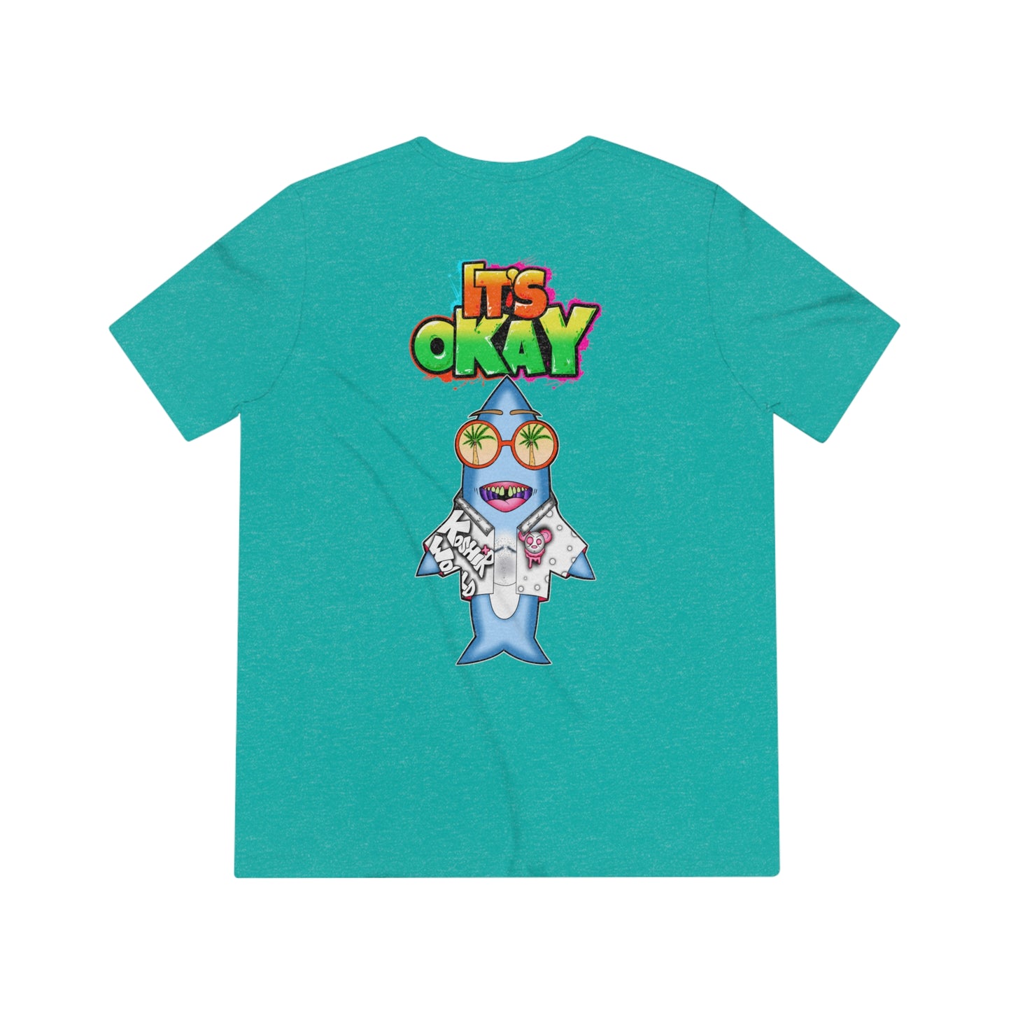 It's Okay Unisex Triblend Tee with Jawbo