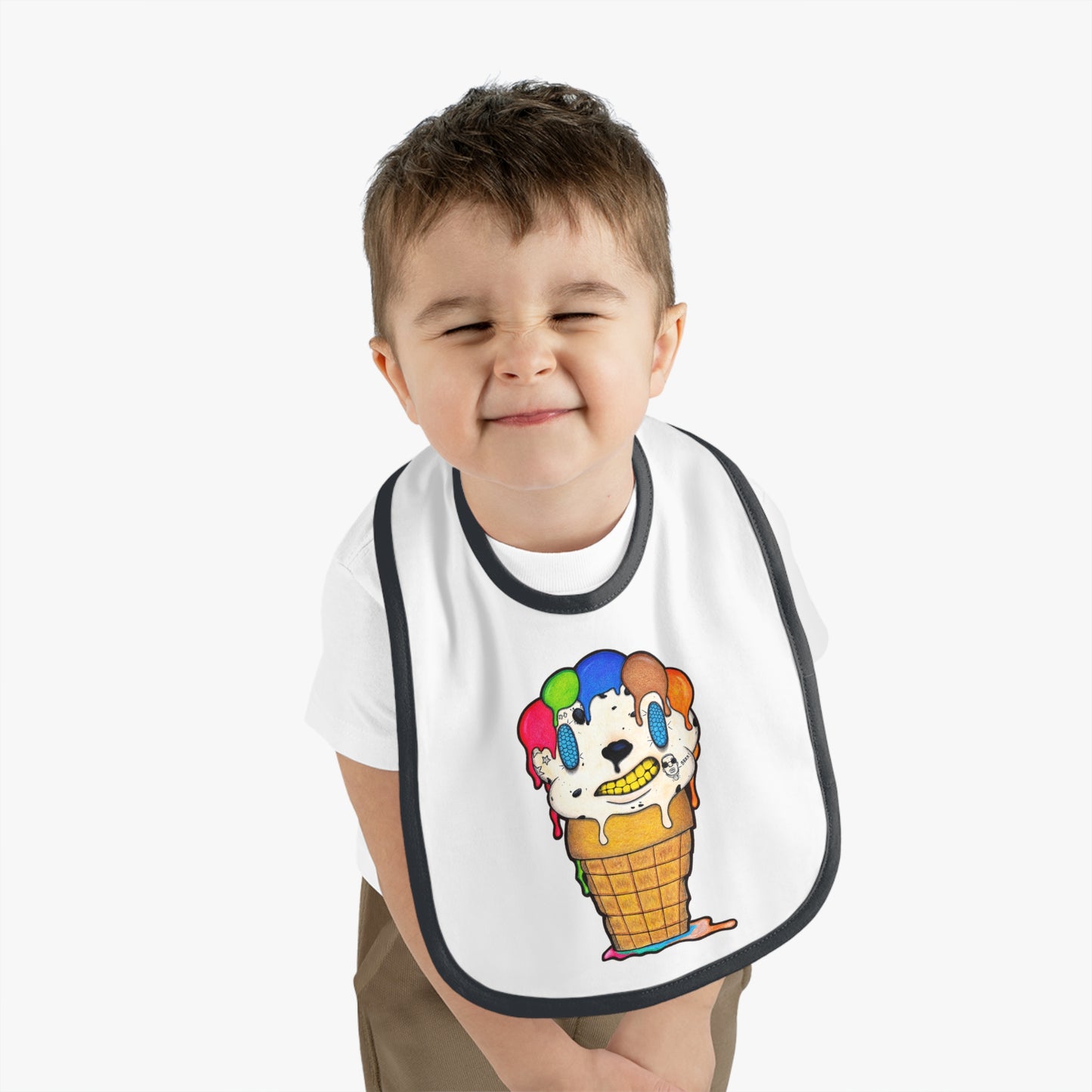 Lil Drippy The ice cream cone Baby Bib Custom Baby Bibs with Original Cartoon Characters By Koshir - Unique and Adorable Designs only at Koshir World