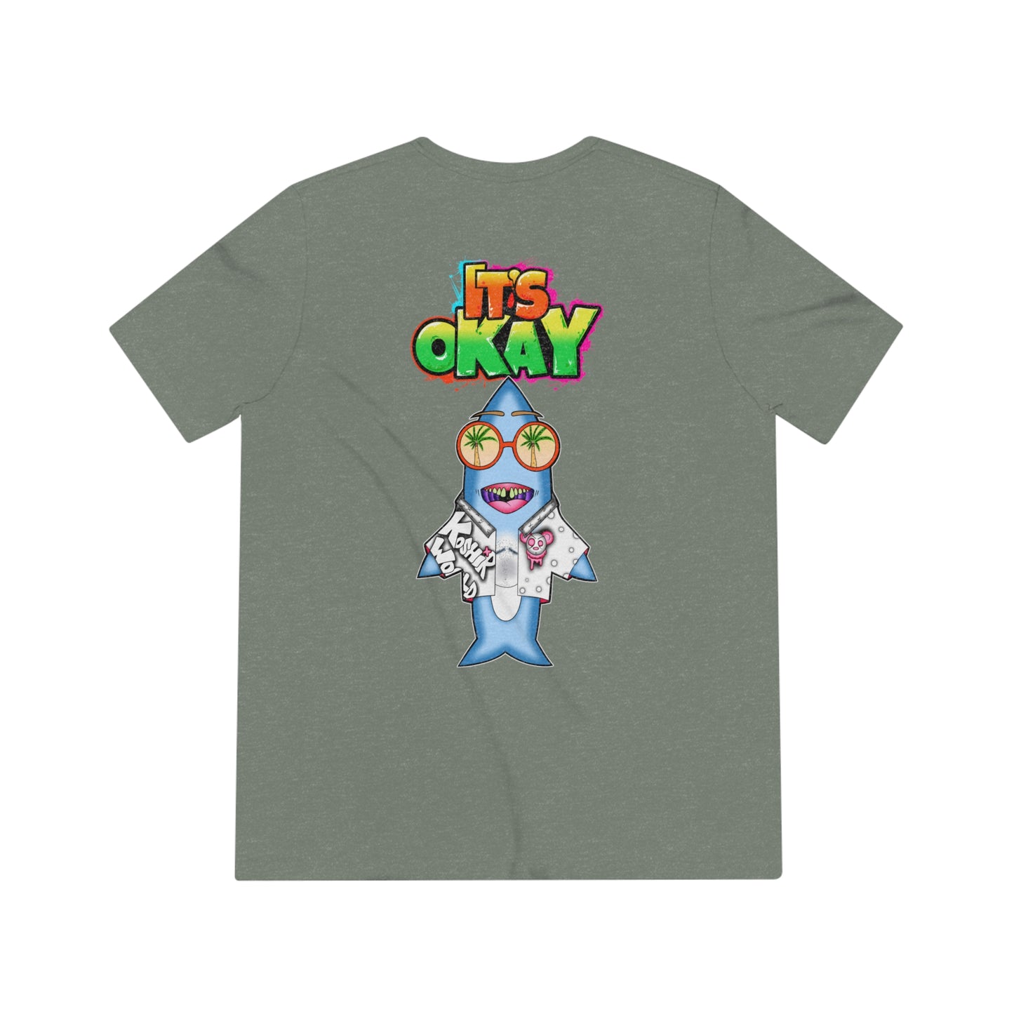 It's Okay Unisex Triblend Tee with Jawbo