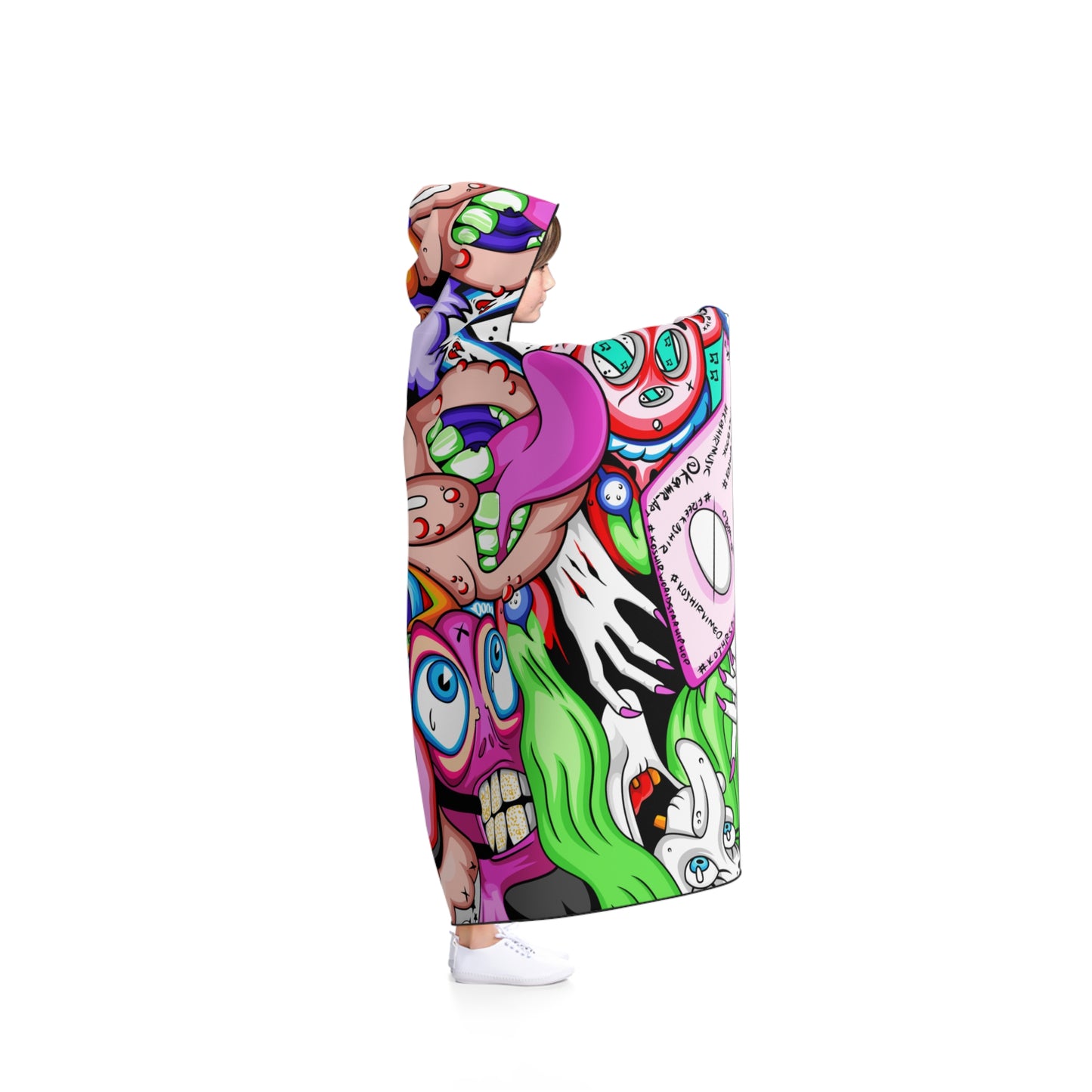 Colorful collage Hooded Blanket By Koshir