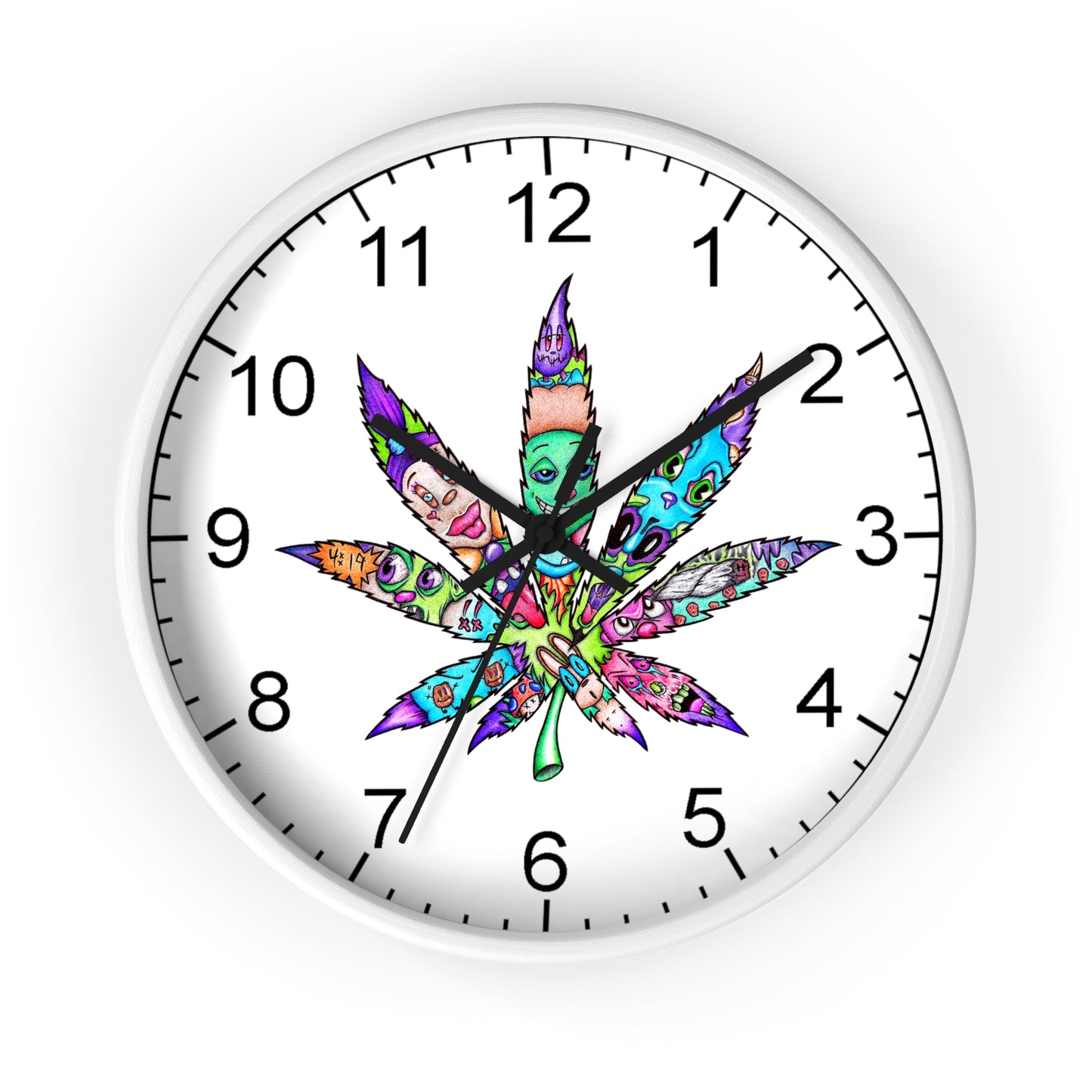 Cannabis leaf Wall Clock