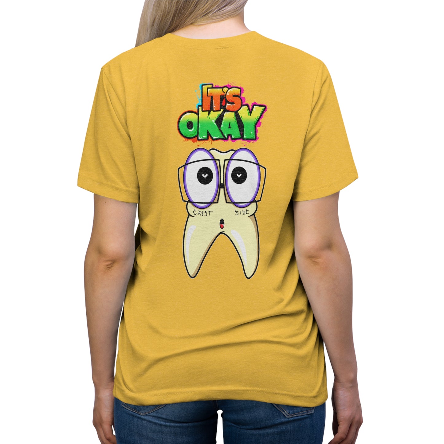 It's Okay Unisex Triblend Tee with Timmy the Tooth