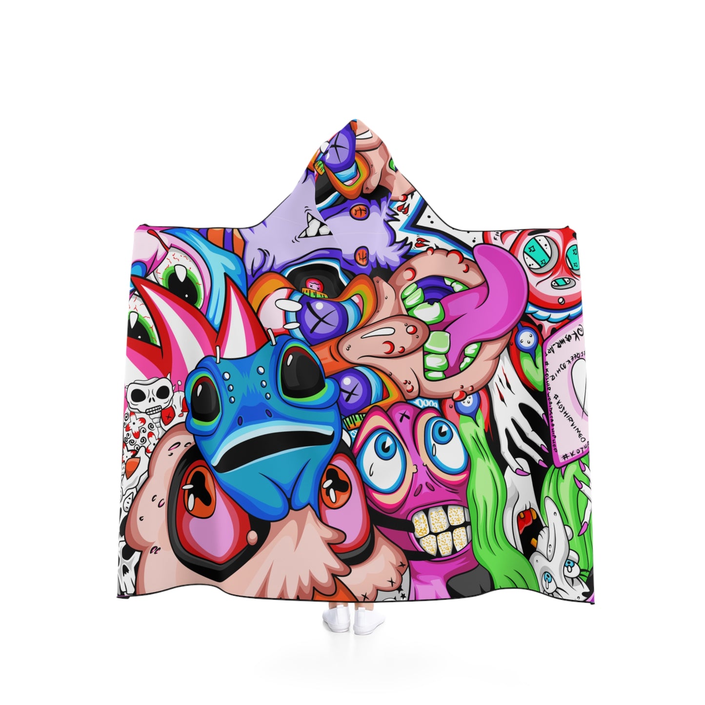 Colorful collage Hooded Blanket By Koshir