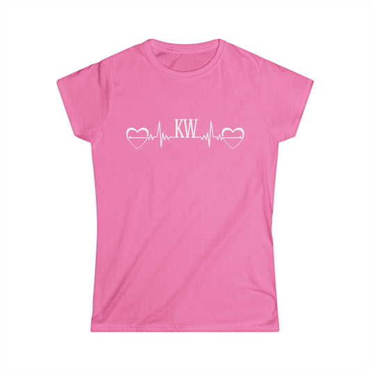 Women's Softstyle Custom Tee EKG Heart by Koshir World