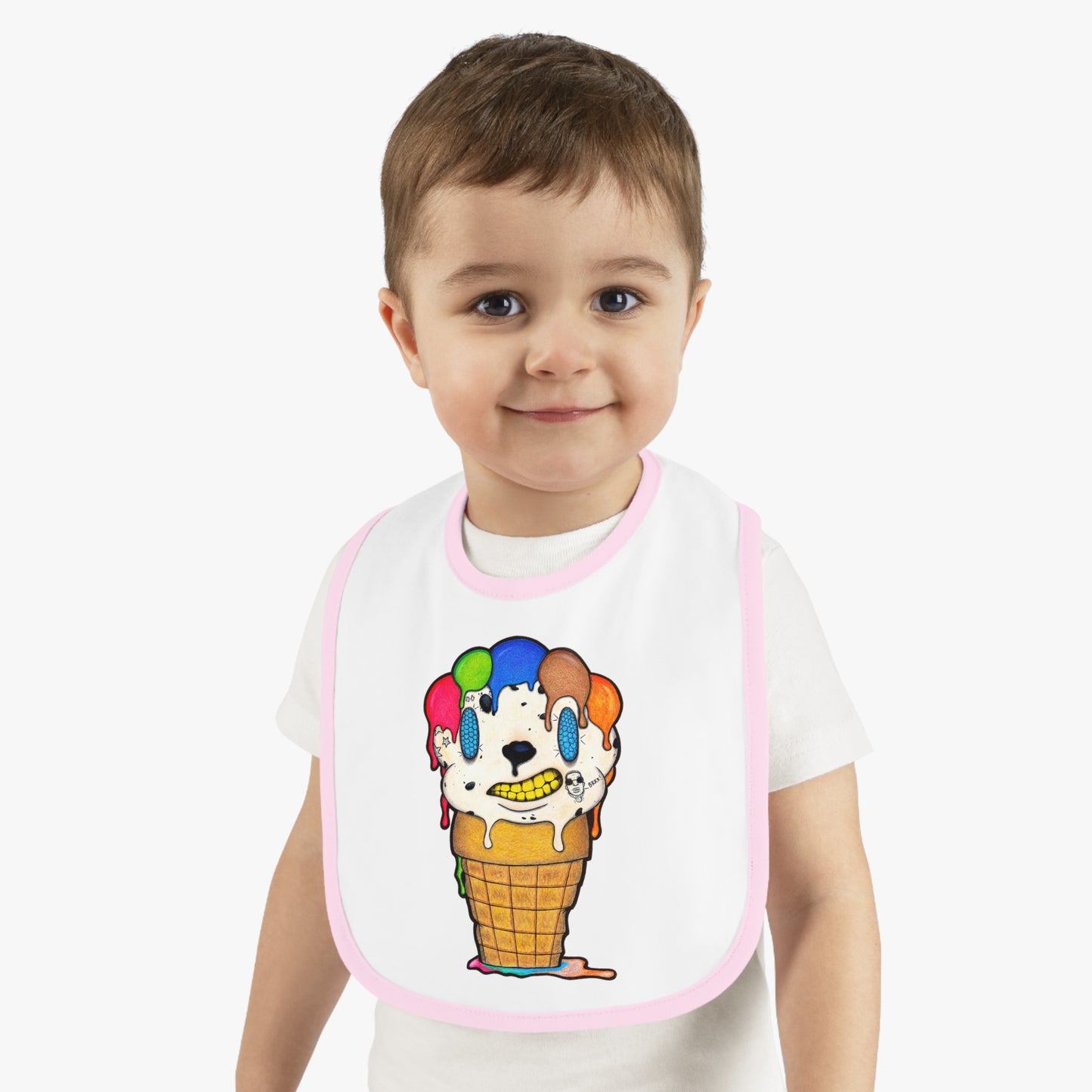 Lil Drippy The ice cream cone Baby Bib Custom Baby Bibs with Original Cartoon Characters By Koshir - Unique and Adorable Designs only at Koshir World