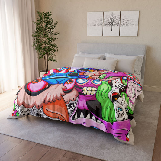 Soft Polyester Blanket by Koshir World. With a collage of color for faces .This custom Polyester blanket is unique and comes in multiple sizes