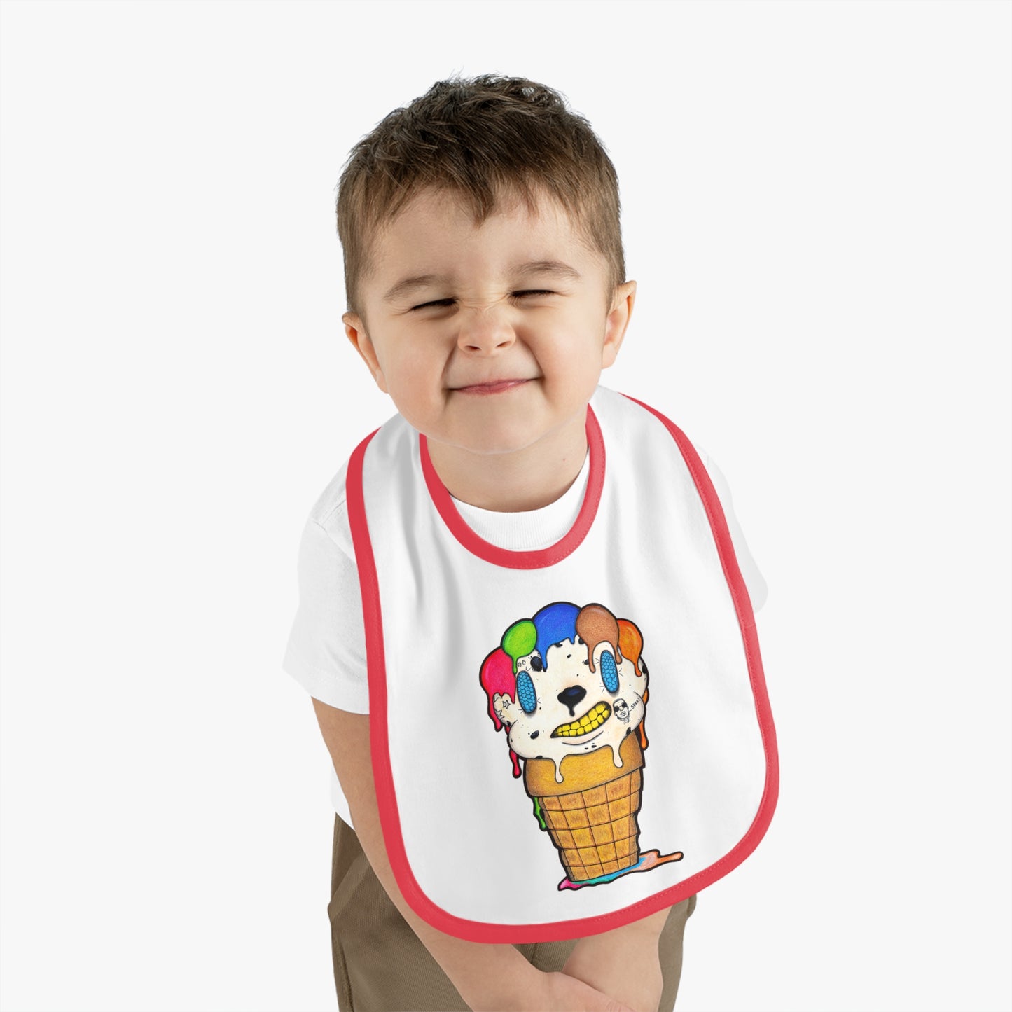 Lil Drippy The ice cream cone Baby Bib Custom Baby Bibs with Original Cartoon Characters By Koshir - Unique and Adorable Designs only at Koshir World