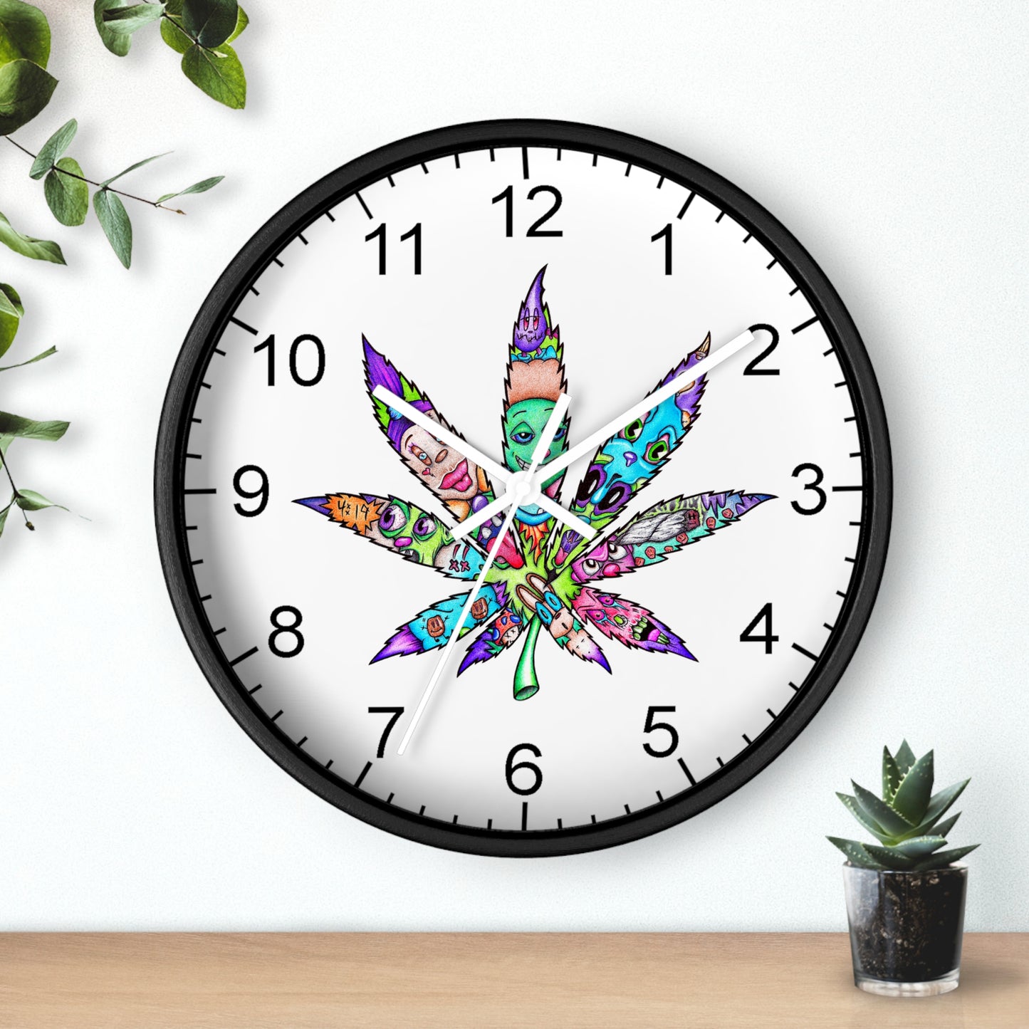 Cannabis leaf Wall Clock