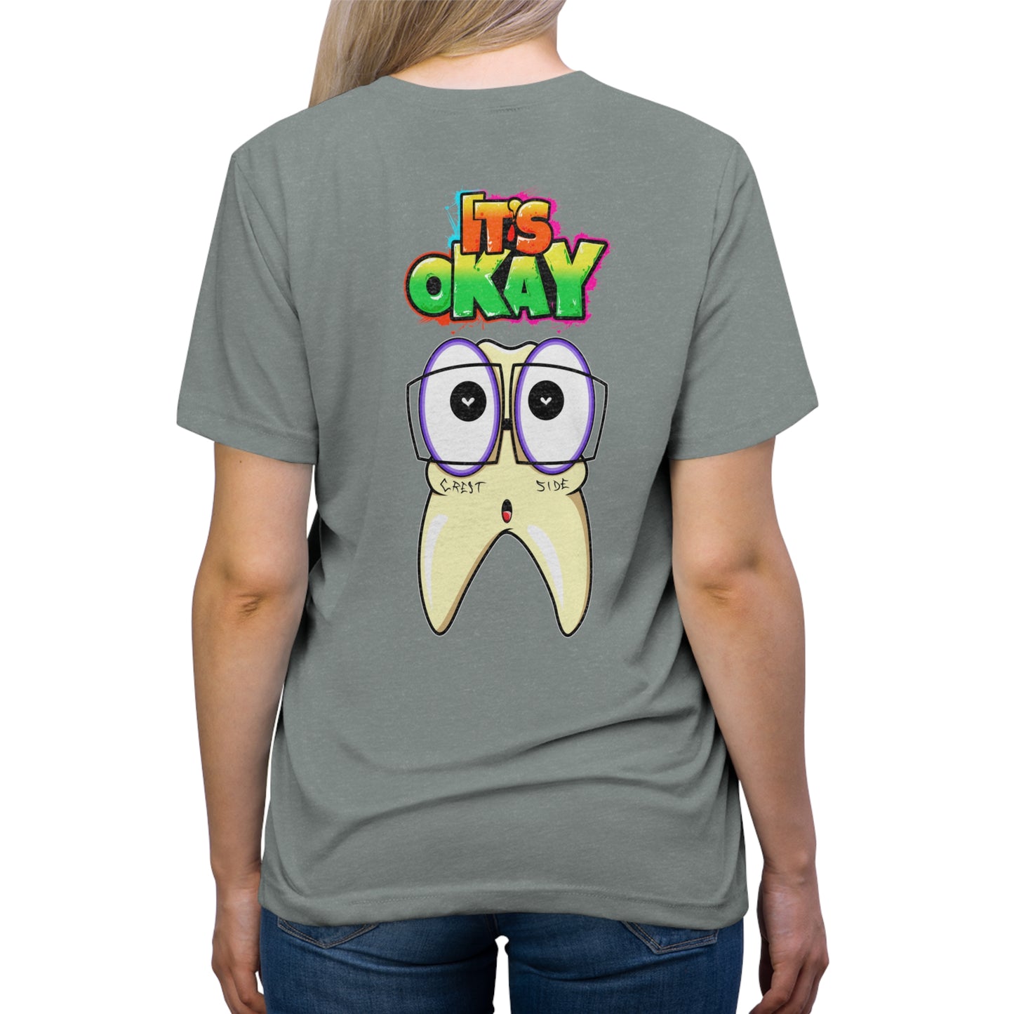 It's Okay Unisex Triblend Tee with Timmy the Tooth