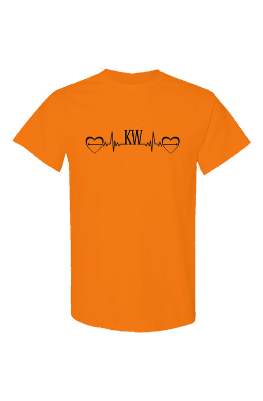 Heart EKG Neon T Shirts Orange