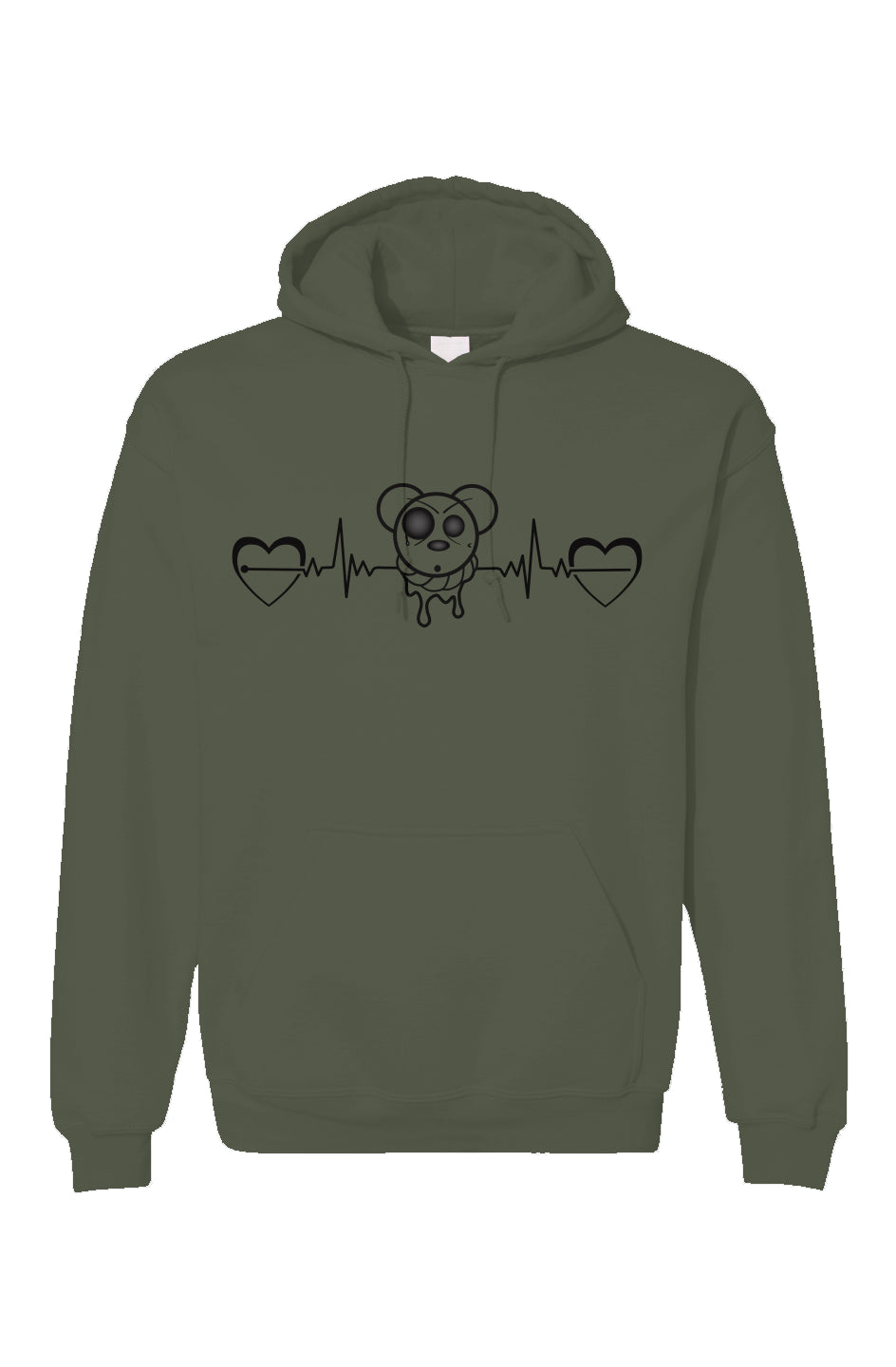 Heart EKG Hoodie (Black Logo)