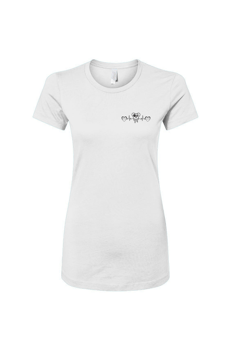 Women's Slim Fit Tee Heart EKG Black logo