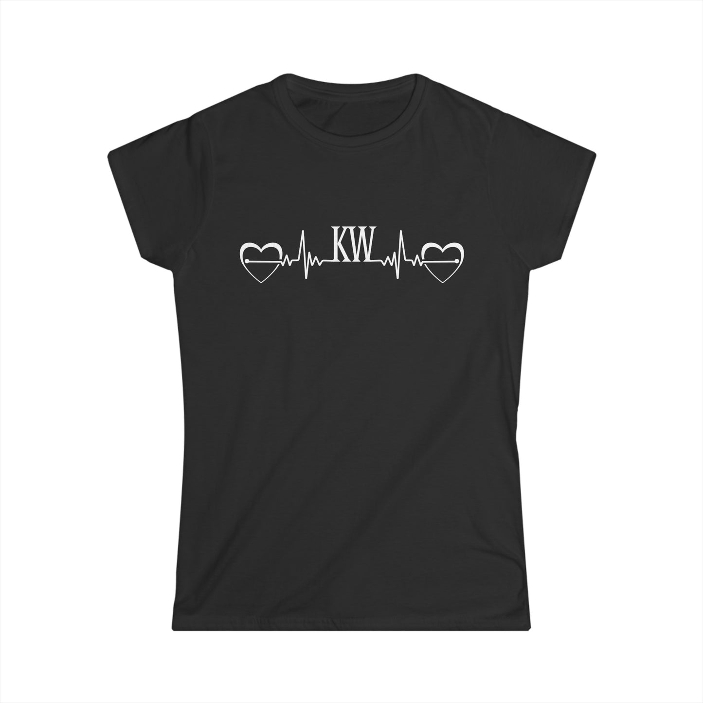 Women's Softstyle Custom Tee EKG Heart by Koshir World