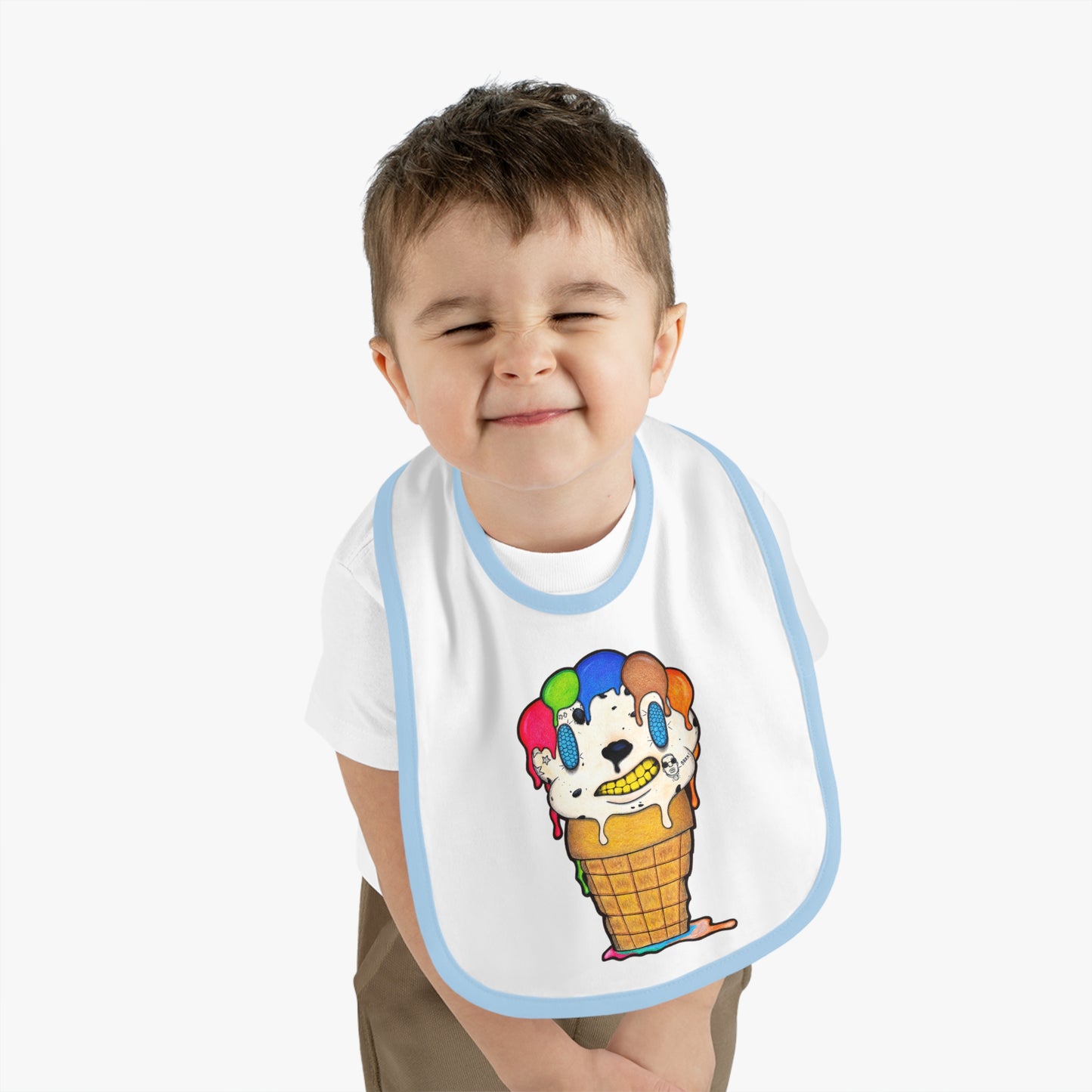 Lil Drippy The ice cream cone Baby Bib Custom Baby Bibs with Original Cartoon Characters By Koshir - Unique and Adorable Designs only at Koshir World