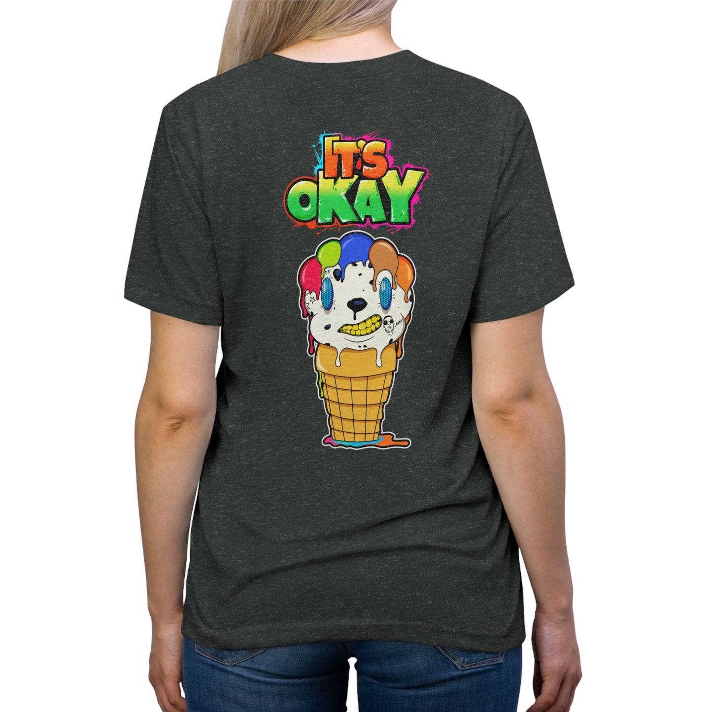 It's Okay Unisex Triblend Tee with Lil' Drippi