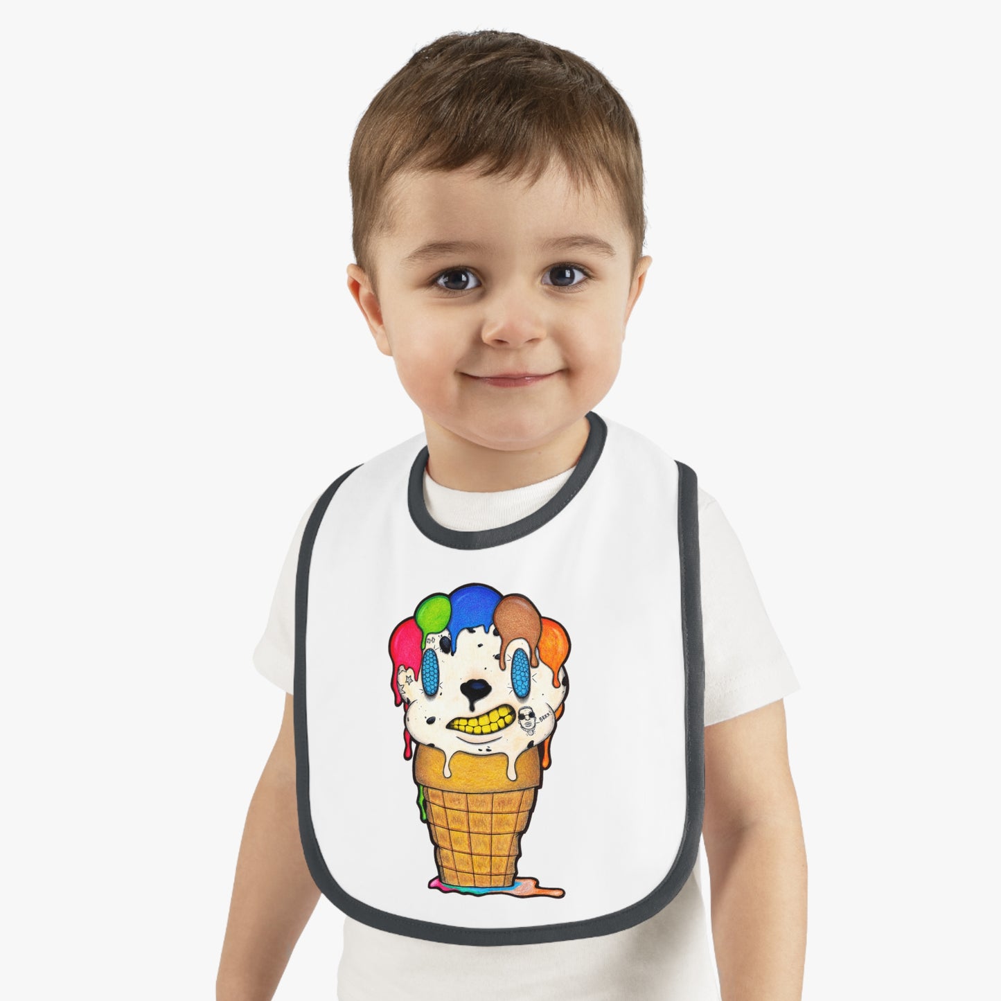 Lil Drippy The ice cream cone Baby Bib Custom Baby Bibs with Original Cartoon Characters By Koshir - Unique and Adorable Designs only at Koshir World