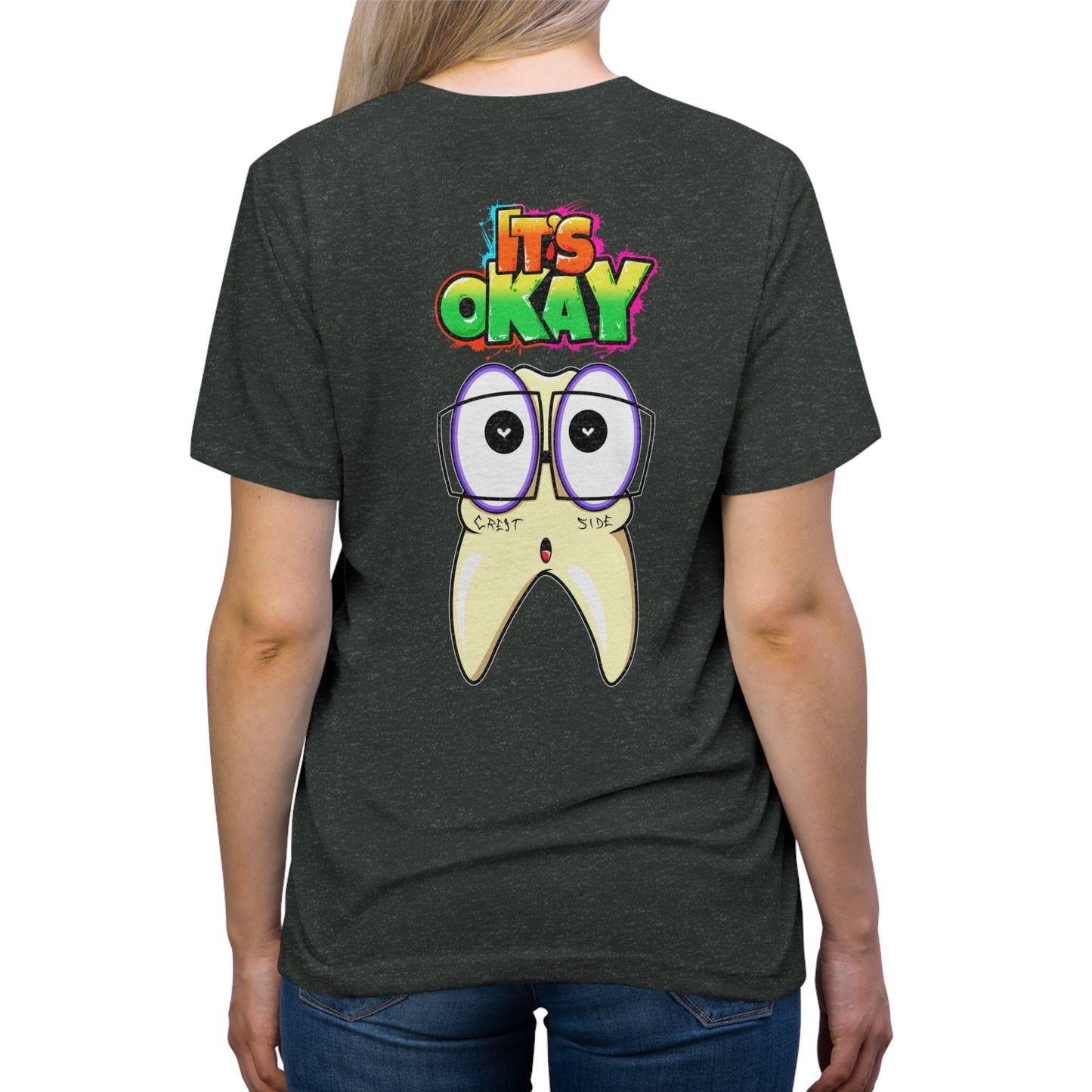 It's Okay Unisex Triblend Tee with Timmy the Tooth