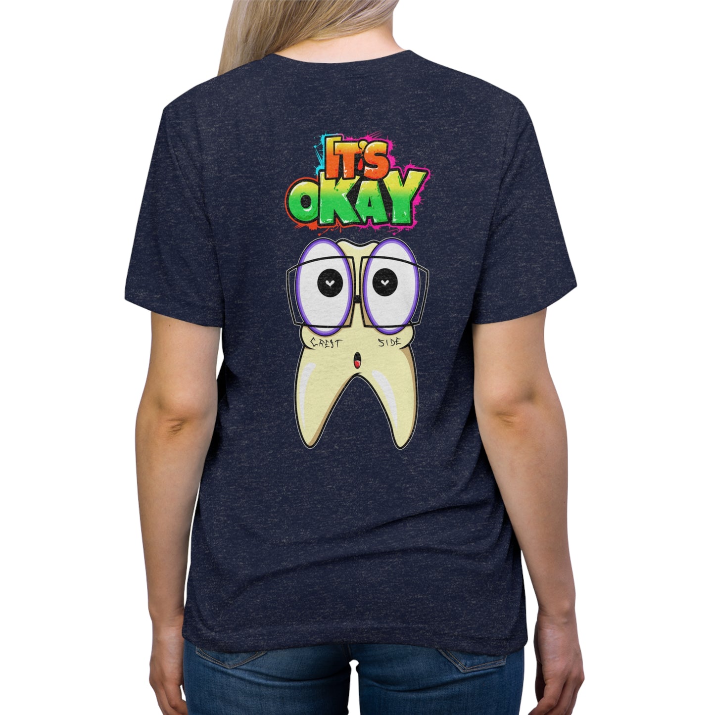 It's Okay Unisex Triblend Tee with Timmi The Tooth