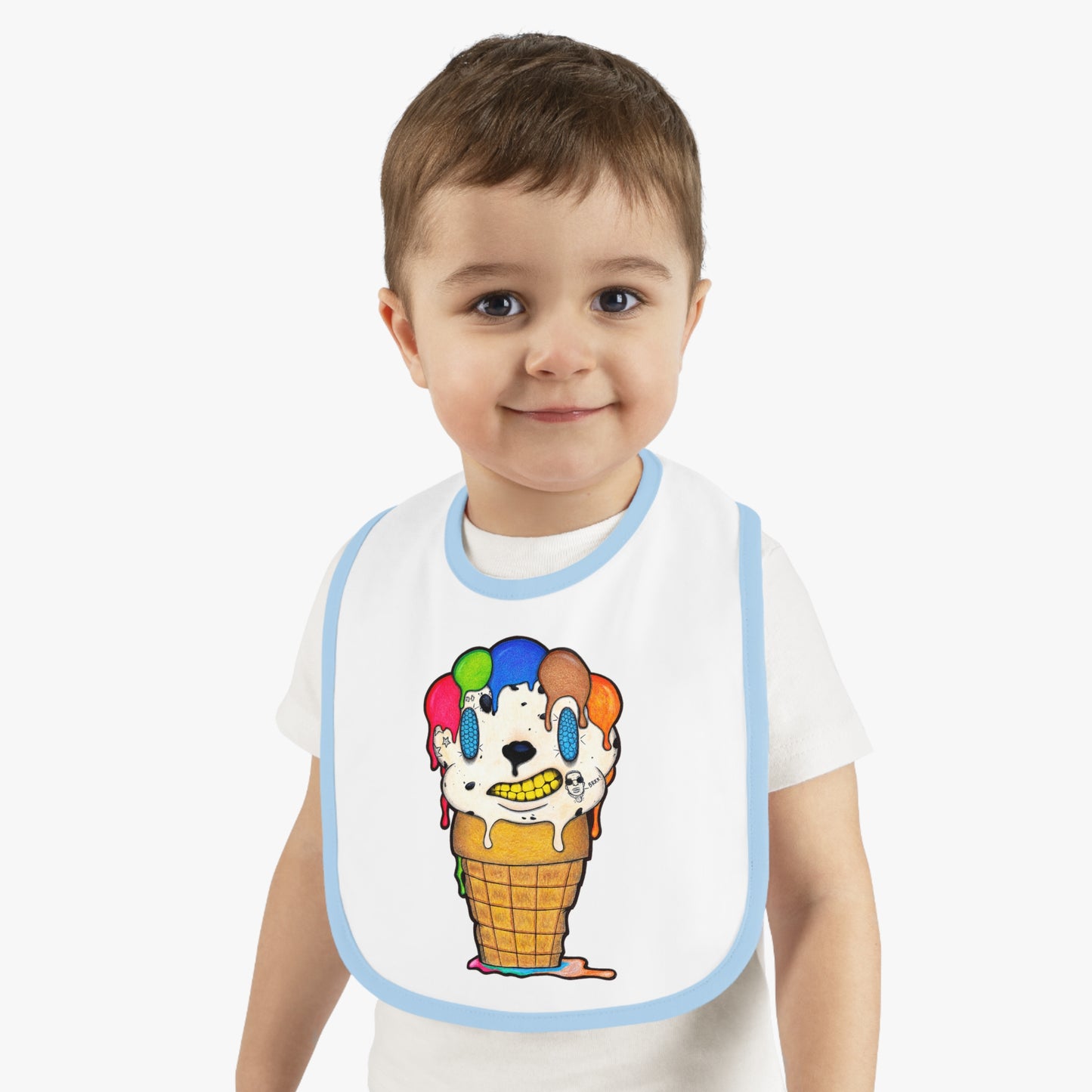 Lil Drippy The ice cream cone Baby Bib Custom Baby Bibs with Original Cartoon Characters By Koshir - Unique and Adorable Designs only at Koshir World